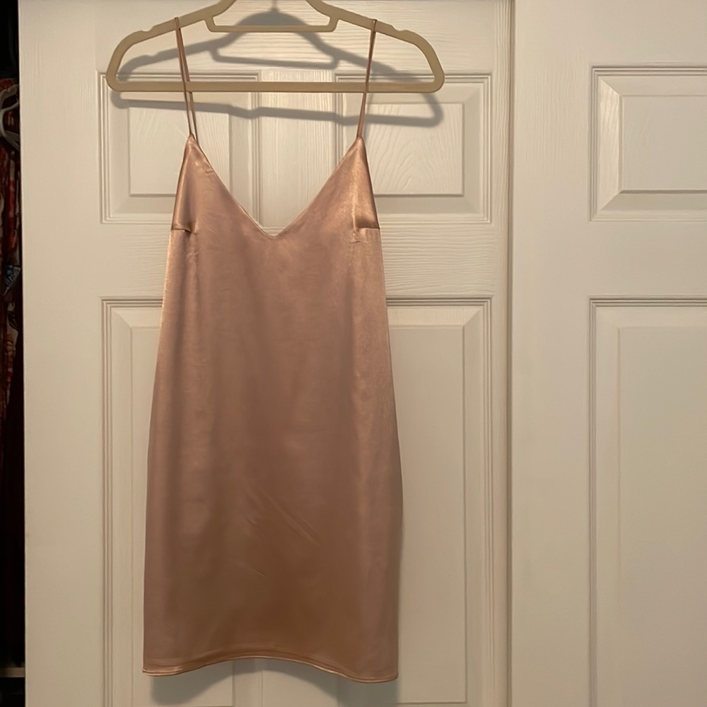 Gold Mini Slip Dress